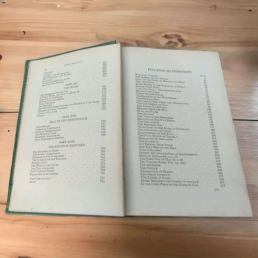 Antique 1915 Bible Readings For the Home Circle with 300 Christian Illustrations